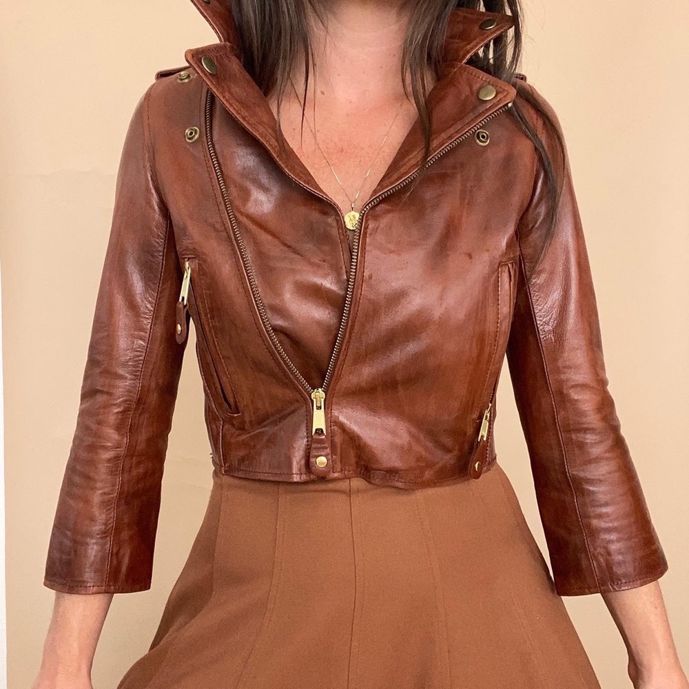 the sway crop leather Moto jacket • xs - Picture 6 of 16